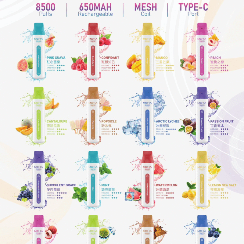 MEHA魅嗨拋棄式8500口 可充電🔋【買10隻送一隻可備注口味】