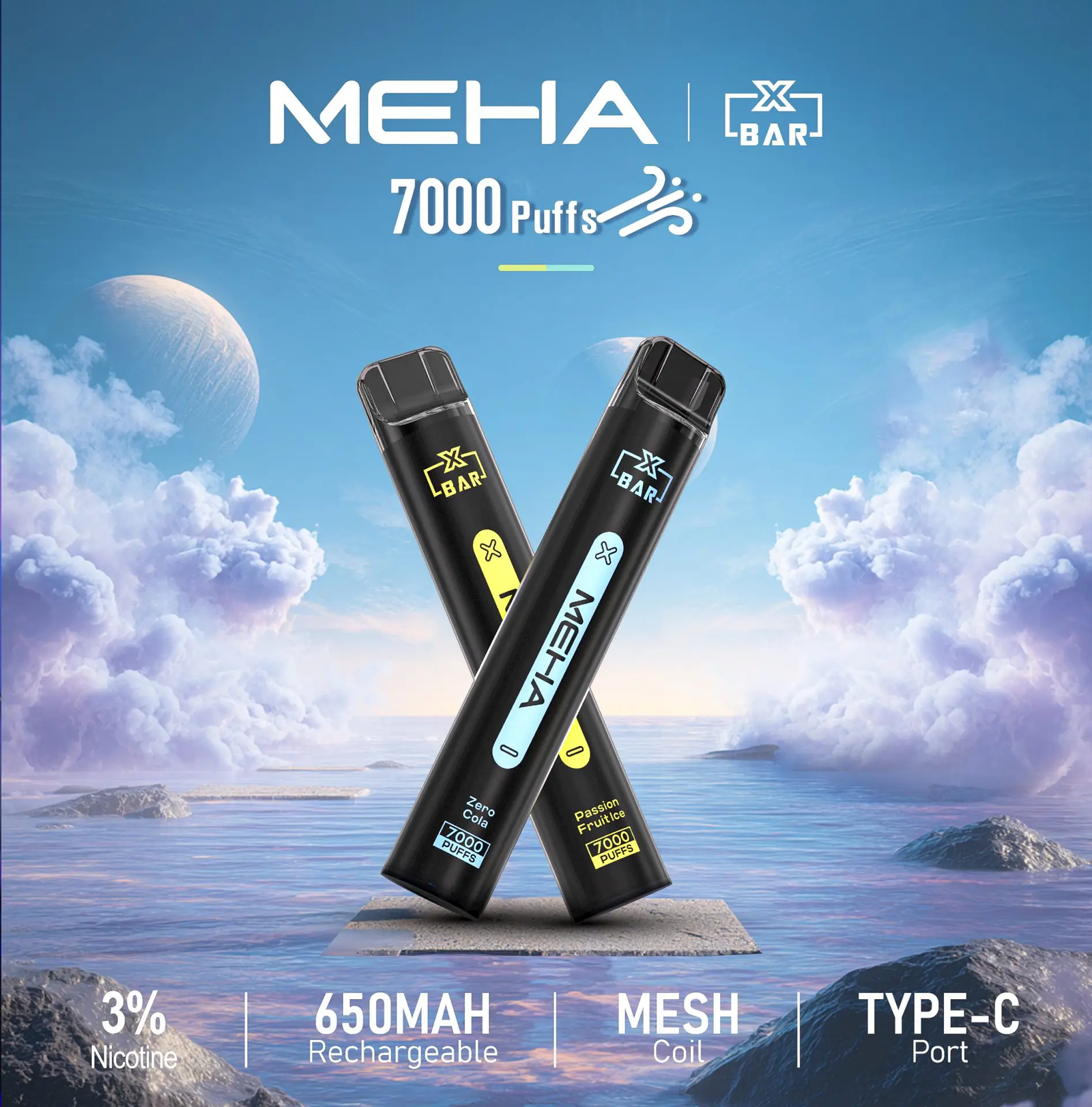 新品🔥MEHA X-BAR小黑條 魅嗨拋棄式7000口|大容量持久型:圖片 2